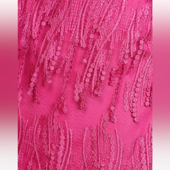A7 - 377 Lulus hot pink lace up fringe mini dress size medium NWT - Picture 7 of 15